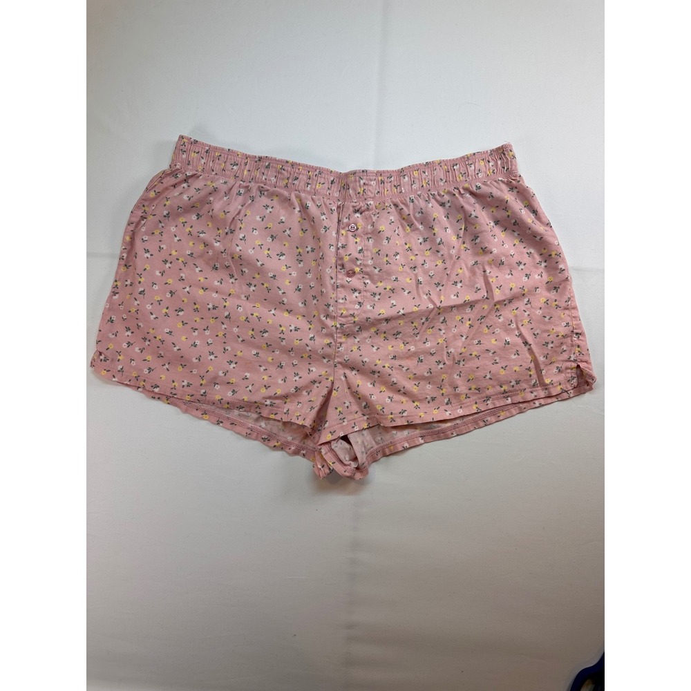 Victorias Secret PINK Floral Pajama Shorts Pink Yellow Sleepwear Large